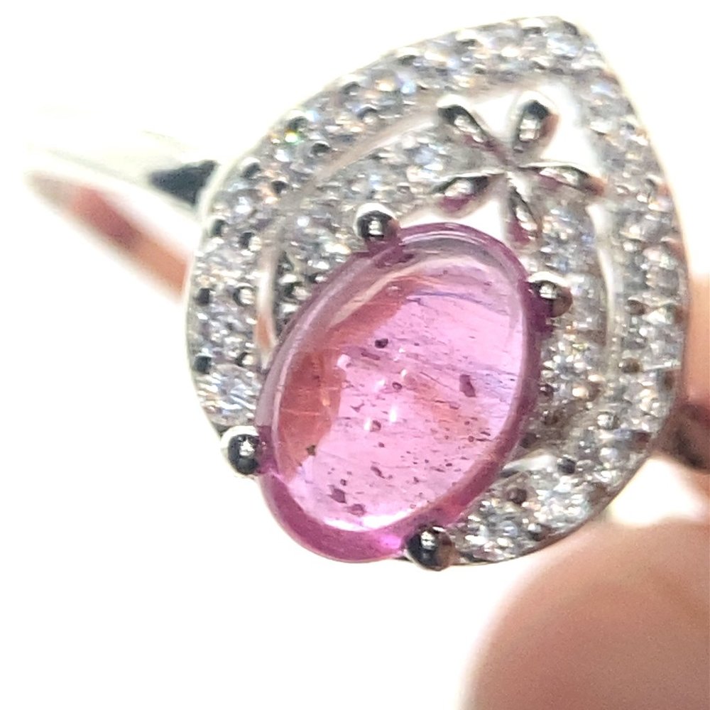 Pink Sapphire 1.80ct Platinum Finish Solid 925 Sterling Silver Ring